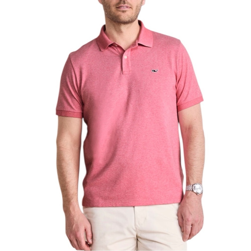 Vineyard Vines Men’s Edgartown pique Polo Short Sleeve pink salmon size X-Large